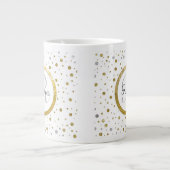 Grande Tasse Confetti d'argenterie en feuilles d'or monogramme (Devant)