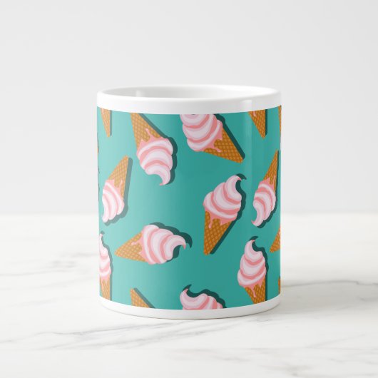 Grande Tasse Congés gaufres crème glacée et motif de yaourt con (Devant)