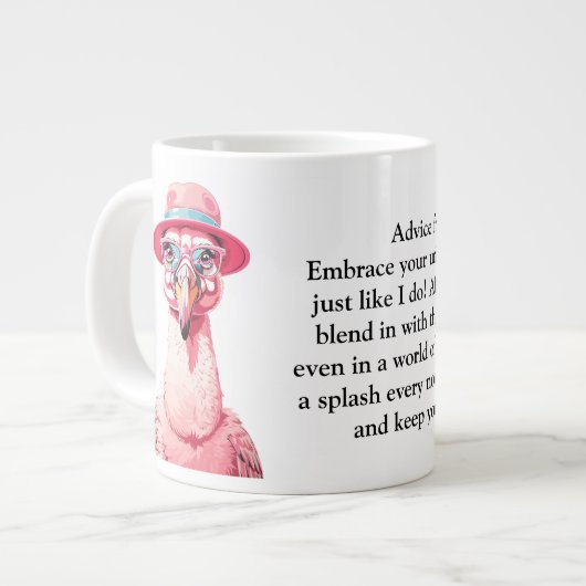 Grande Tasse Conseil Drôle D'Un Flamant rose (Devant gauche)