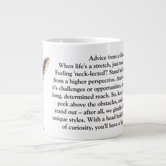 Grande Tasse Conseil Drôle D'Une Giraffe (Devant)