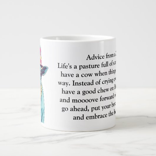 Grande Tasse Conseil Drôle D'Une Vache (Devant)
