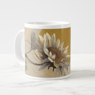 Grande Tasse Contour de tournesol minimaliste neutre