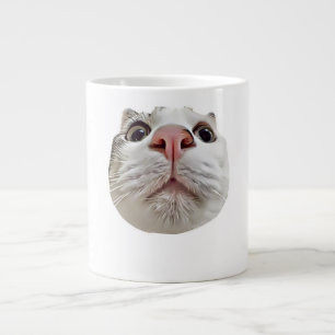 Grande Tasse Cool Chat Ball Face mème drôle