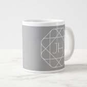 Grande Tasse Cool monogram, style vibe | Grey & White (Devant droit)