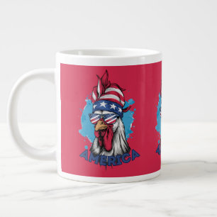 Grande Tasse Coq patriotique Amérique drôle Pays esthétique