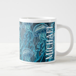 Grande Tasse Coquillages bleus et noirs