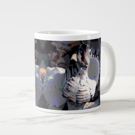 Grande Tasse Coquille de mer rayée (Devant droit)