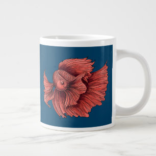 Grande Tasse Coral Siamese combat le poisson