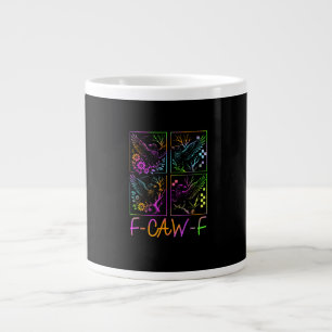 Grande Tasse Corbeau F-Caw-F Coloré Néon Goth Oiseau Drôle 