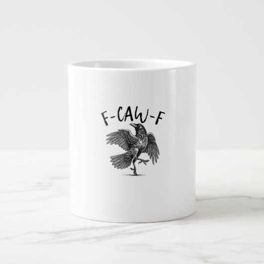 Grande Tasse Corbeau, F-Caw-F Oiseau drôle (Devant)