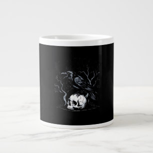 Grande Tasse Corbeau, F-Caw-F Oiseau Drôle Lune Gothique Humour