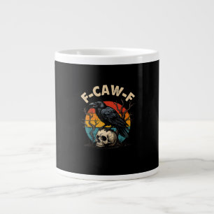 Grande Tasse Corbeau Vintage F-Caw-F Oiseau Humour Mème Drôle