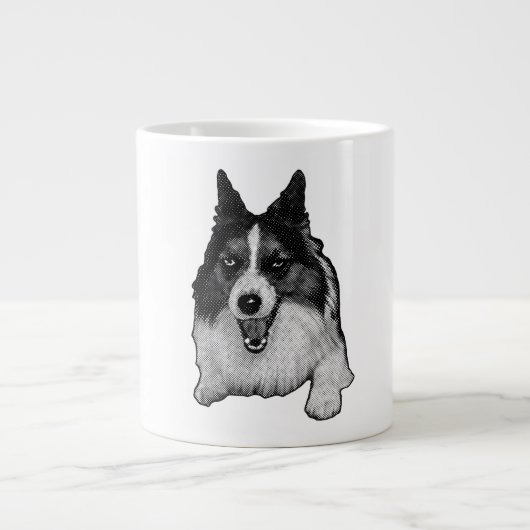 Grande Tasse Corgi baisé à la neige Bonjour (Devant)