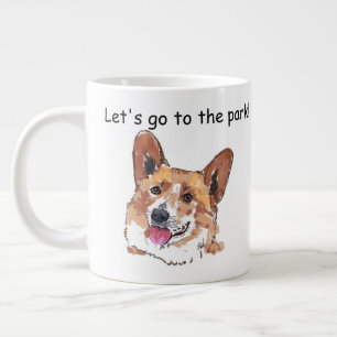 Grande Tasse Corgi mignonne joyeux chien souriant   Aller au pa