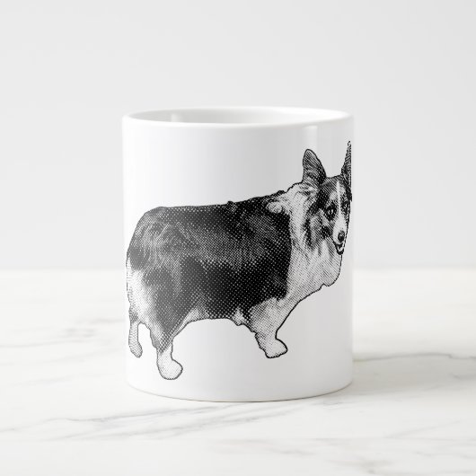 Grande Tasse Corgi Prism Holiday Wink (Devant)