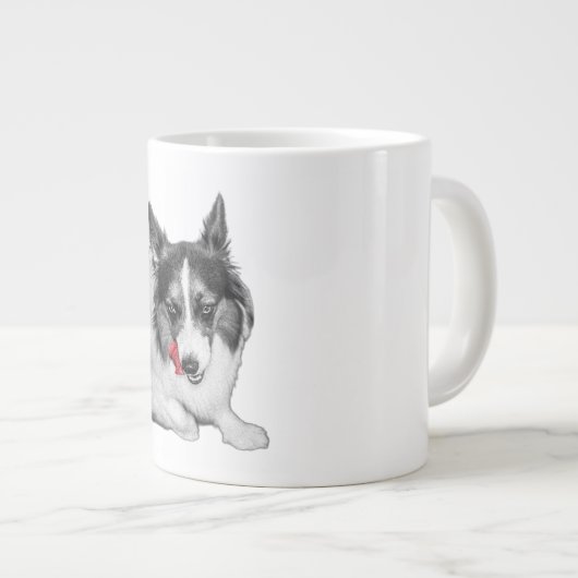 Grande Tasse Corgi Wink en rouge (Devant droit)