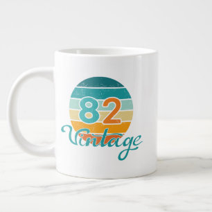 Grande Tasse Coucher de soleil rétro 82 Vintage en détresse