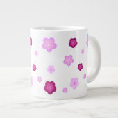 Grande Tasse Couleur fleurie rose pâle Motif (Devant droit)