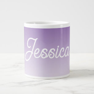 Grande Tasse Couleur lilas clair ombrée (modifiable) et votre t