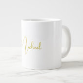 Grande Tasse Couleur Or Élégant Design tendance Script unique (Devant droit)