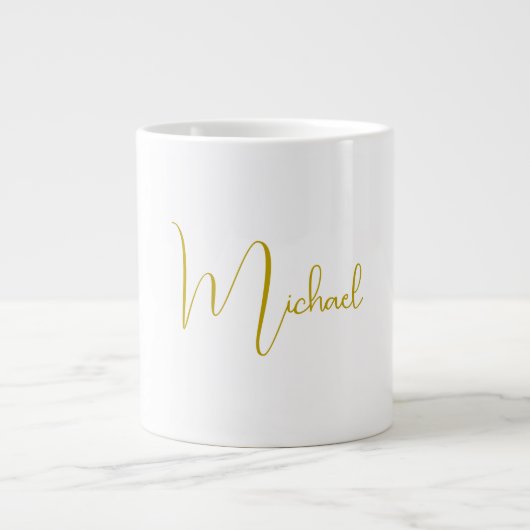Grande Tasse Couleur Or Élégant Design tendance Script unique (Devant)