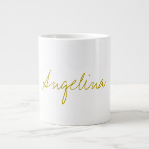Grande Tasse Couleur Or Élégant Design tendance Script unique