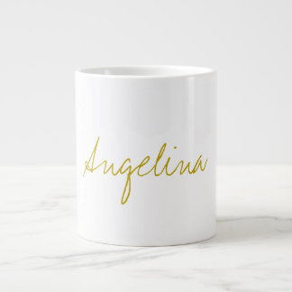 Grande Tasse Couleur Or Élégant Design tendance Script unique