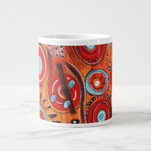 Grande Tasse Couleurs chaudes des Motifs tribaux