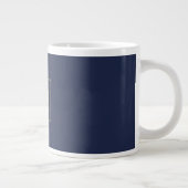 Grande Tasse Couleurs d'or bleu Monogramme Lettres initiales No (Droite)