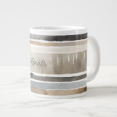 Grande Tasse Couleurs neutres des bandes d'aquarelle (Devant droit)