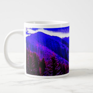 Grande Tasse Coupe de café Abstraite Mountain Blue Majesty