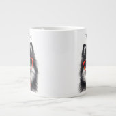Grande Tasse Coupe Pomeranian Rouge Nerd Lunettes Nom personnal (Devant)
