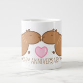 Grande Tasse Couple Anniversaire de Capybara de baiser sur mesu (Devant)