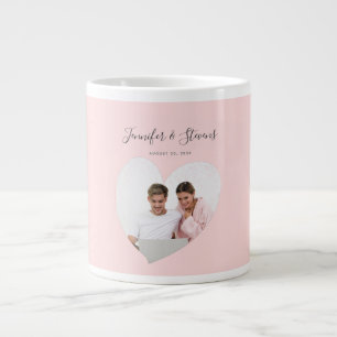 Grande Tasse Couple Coeur personnalisé Anniversaire rose