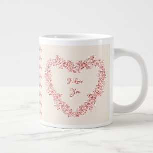 Grande Tasse Couple Red Heart Élégant Jour des Valentines moder