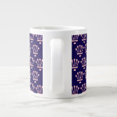 Grande Tasse Couronnes roses bleu foncé (Dos)