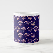 Grande Tasse Couronnes roses bleu foncé (Devant)