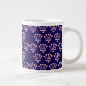 Grande Tasse Couronnes roses bleu foncé (Droite)
