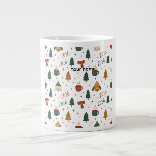 Grande Tasse Cozy Winter Vibes 2026 - Cute Puppy and Kitten Chr (Devant)