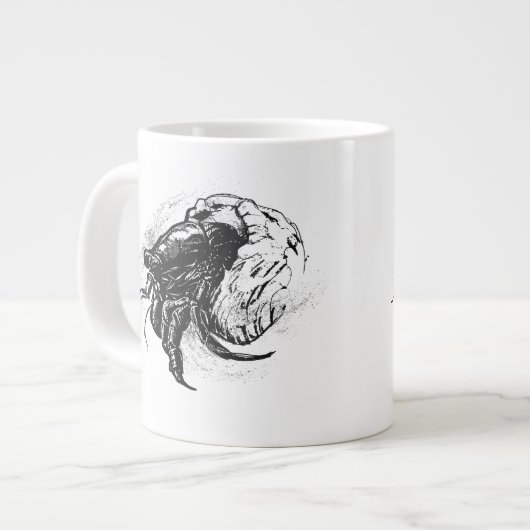 Grande Tasse Crabe d'Hermite en noir (Devant gauche)