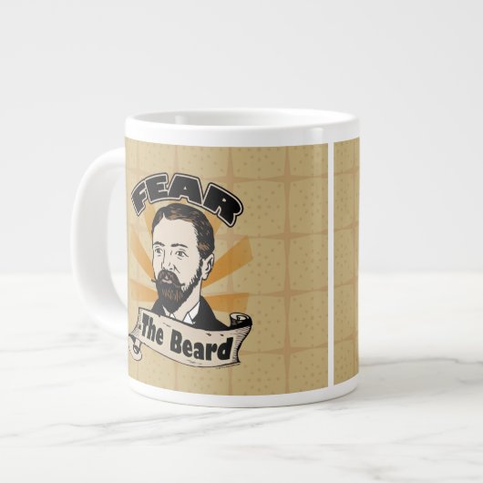 Grande Tasse Craignez la barbe, la moustache drôle (Devant gauche)