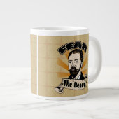 Grande Tasse Craignez la barbe, la moustache drôle (Devant droit)