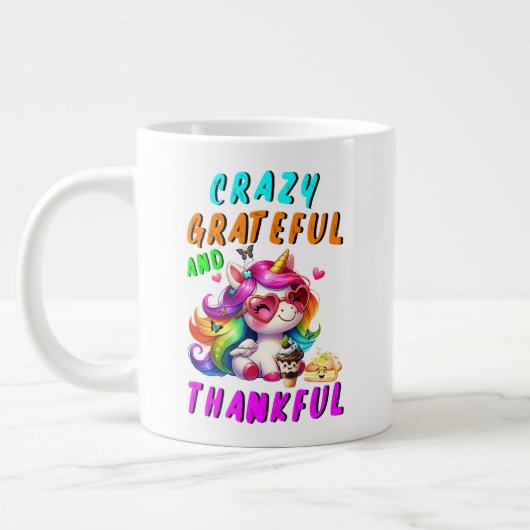 Grande Tasse Crazy Grateful Et Merci (Gauche)