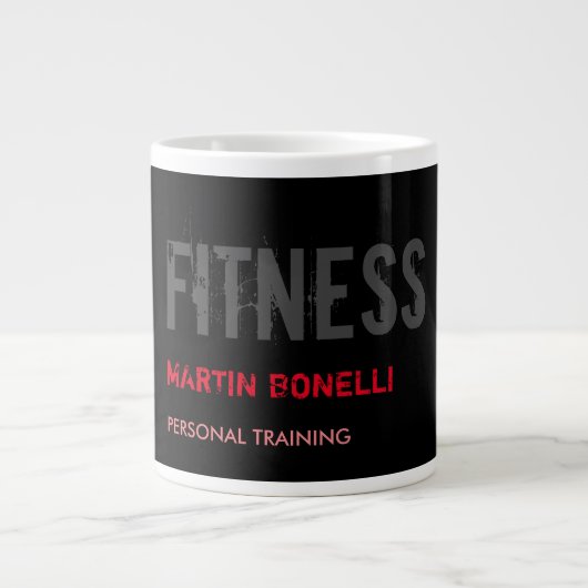 Grande Tasse Créative Retro Black Grey Dynamic Personal Trainer (Devant)
