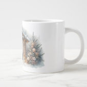 Grande Tasse Crèche rustique avec fleurs d'hiver (Droite)