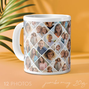Grande Tasse Créer un collage de photos personnalisé avec 12 ph