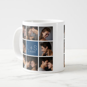Grande Tasse Créez Votre Propre Collage de Photos de Mariage Mo