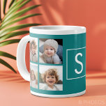 Grande Tasse Créez votre propre collection Instagram Monogramme<br><div class="desc">Utilisez 8 photos carrés pour créer un cadeau unique et personnel. Ou vous pouvez garder le chiot hipster et faire un gardien branché. Si vous avez besoin d'ajuster les images,  cliquez sur l'outil personnaliser pour apporter des modifications.</div>