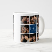 Grande Tasse Créez Votre Propre Monogramme de Collage de Photos (Devant droit)