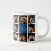 Grande Tasse Créez Votre Propre Monogramme de Collage de Photos (Droite)